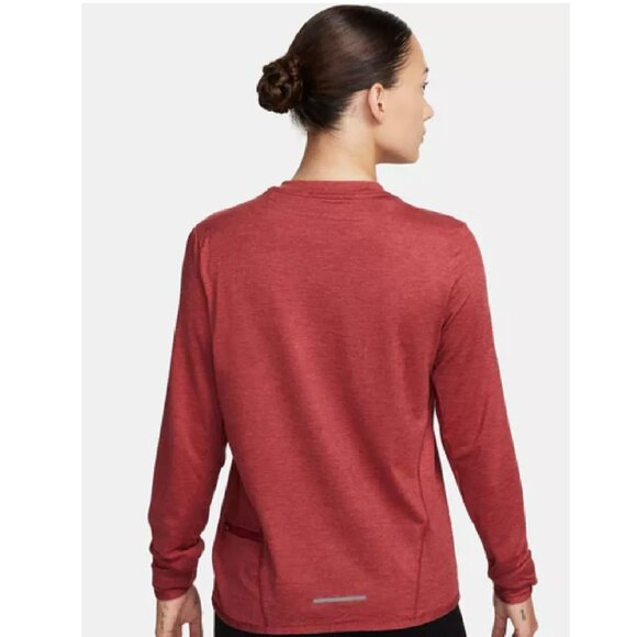 Nike Dri-FIT Swift Element UV Running Top in Noble Red/Cedar/Htr at Nordstrom, M - Picture 2 of 5